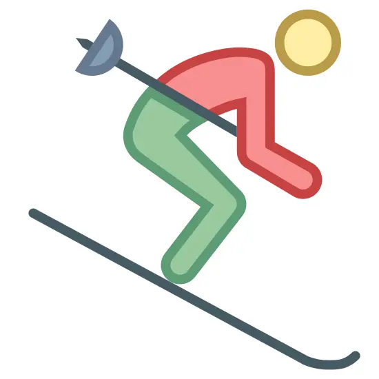 Colorful Skiing Icon