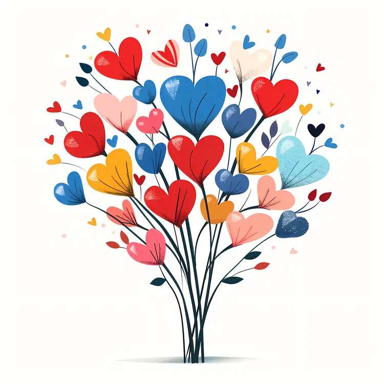 Colorful Heart Tree Illustration