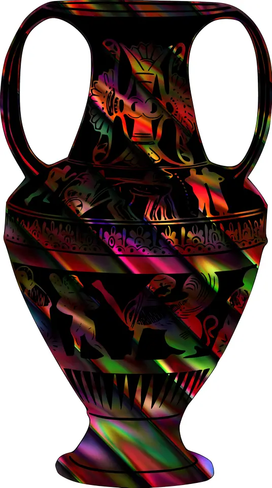 Vibrant Colorful Vase with Artistic Patterns