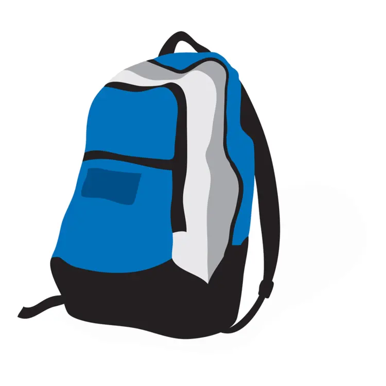 Blue and Black Backpack