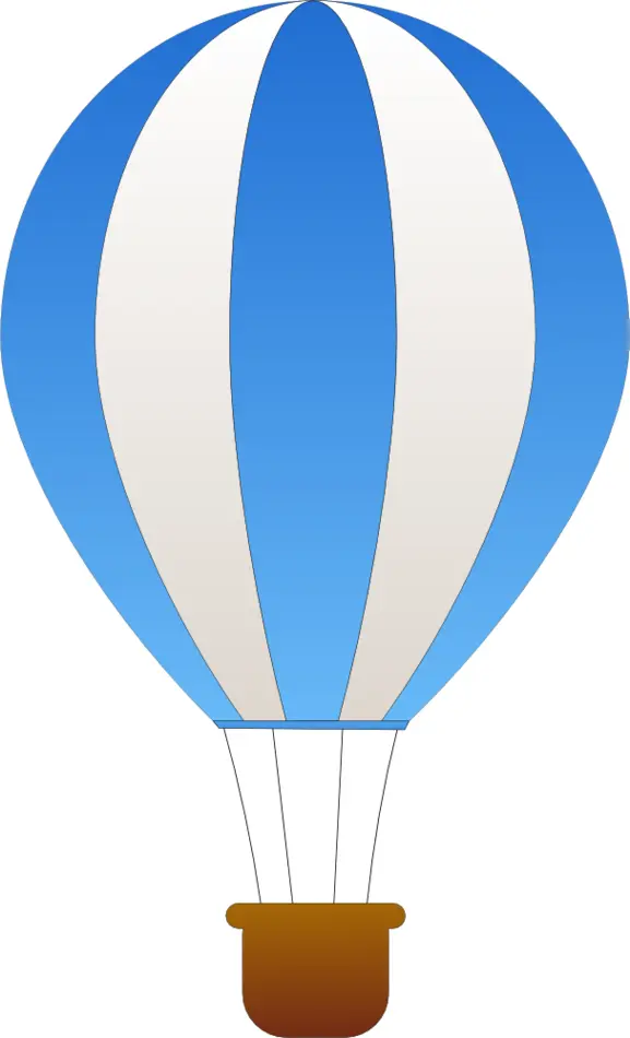 Blue and White Hot Air Balloon