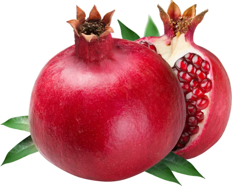 Whole and Sliced Pomegranate