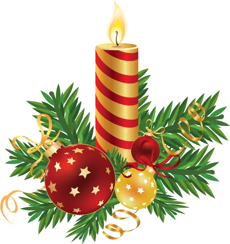 Festive Christmas Candle with Ornaments