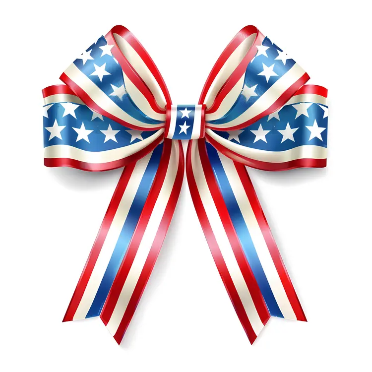 Patriotic Bow with Stars and Stripes