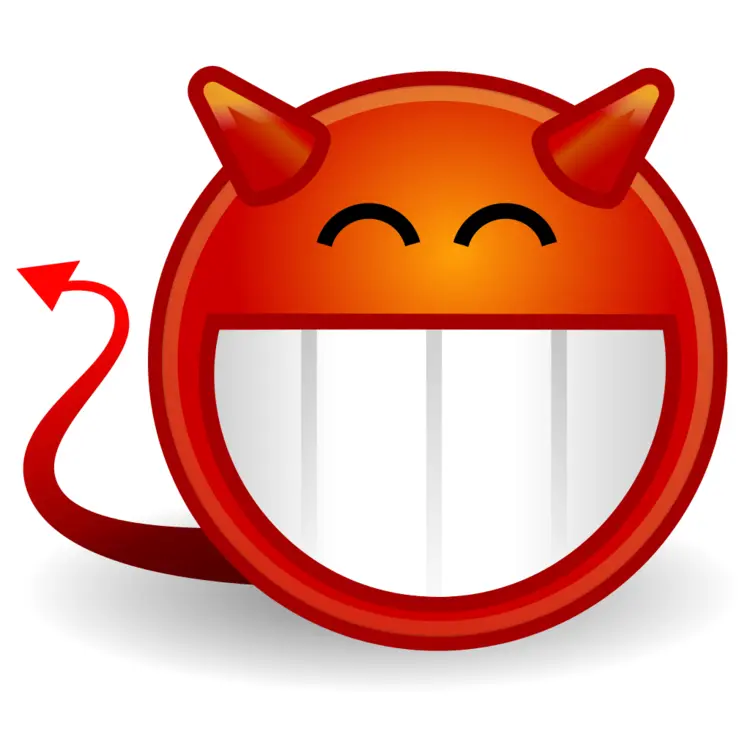 Smiling Red Devil Emoji with Horns