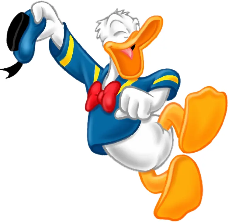 Donald Duck Joyfully Waving Hat