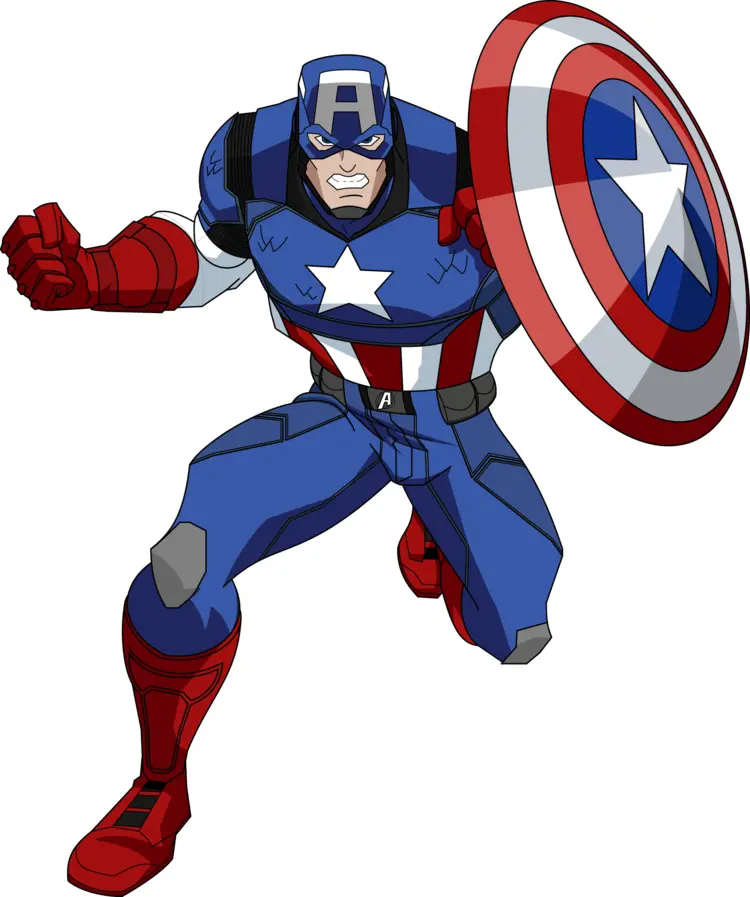 Animated Captain America in Action