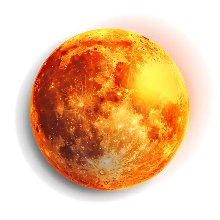 Fiery Planet with Sun and Heat