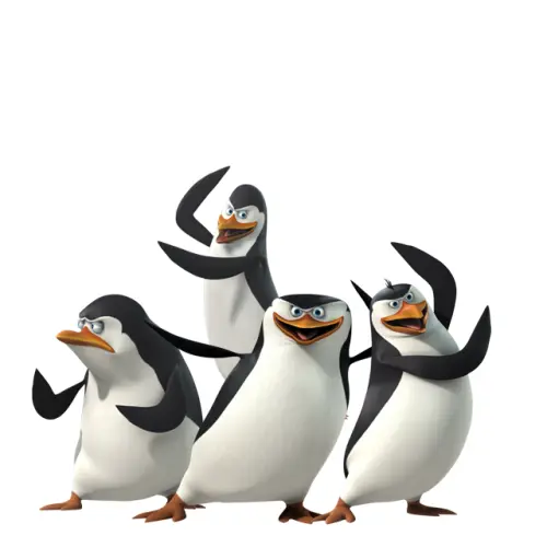 Group of Happy Penguins