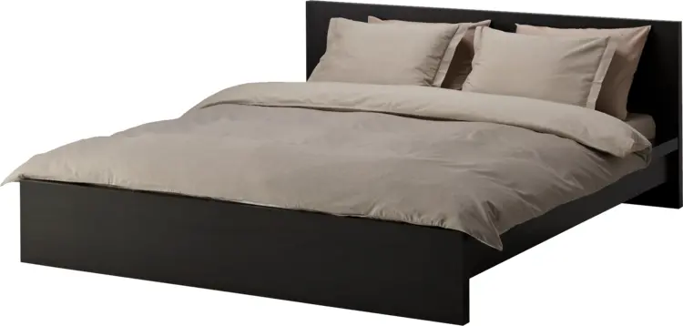 Modern Bed with Beige Bedding