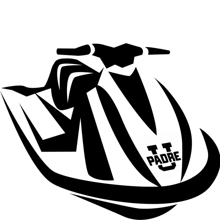 Black and White Jet Ski Illustration