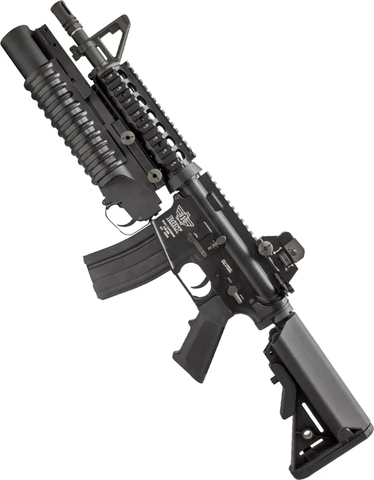 Rifle with Attached Grenade Launcher