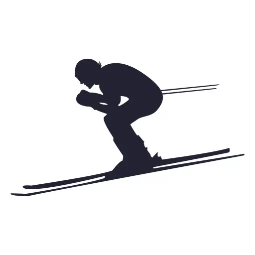 Skiing Silhouette for Winter Sports