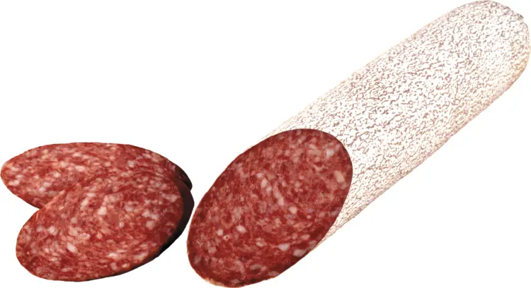Whole and Sliced Salami