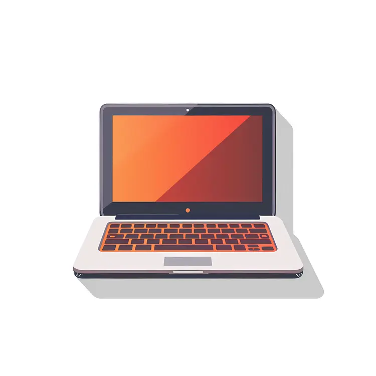 Laptop with Orange Display