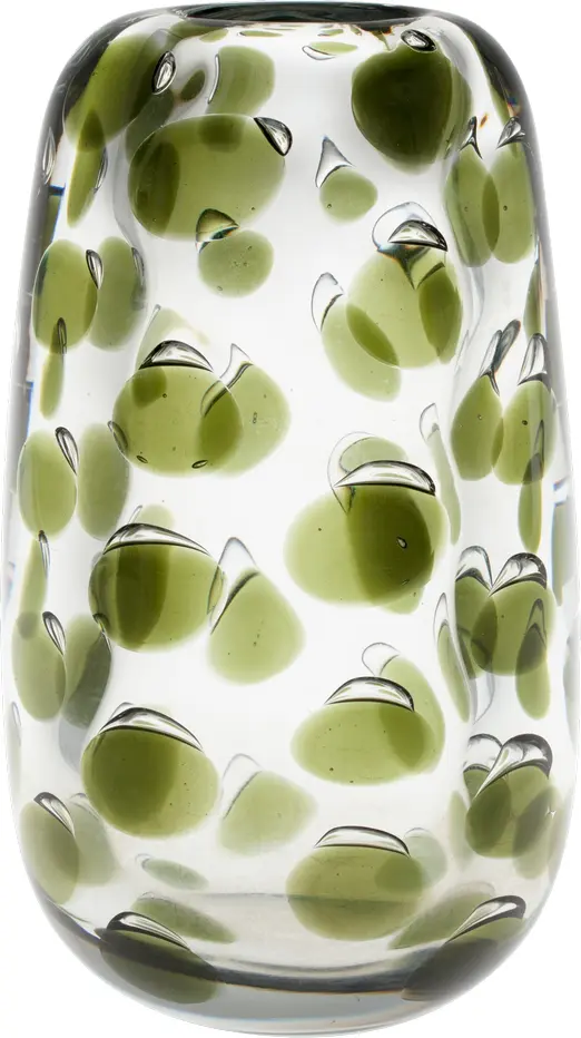 Unique Green Dotted Glass Vase