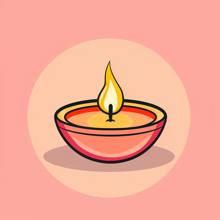 Colorful Diya Illustration for Diwali