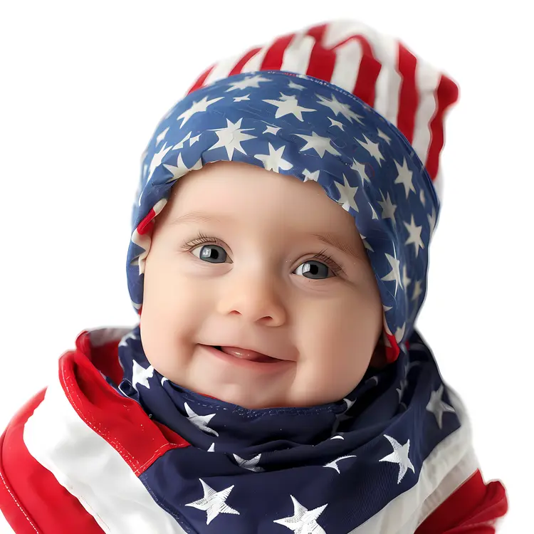 Baby in American Flag Outfit for Patriotic Celebrations