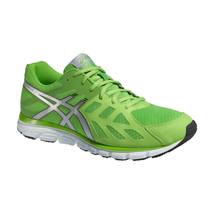Green Running Shoe with Silver Accents