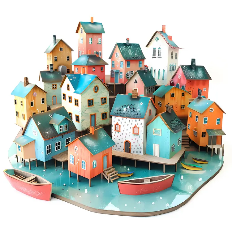 Colorful Houses by the Water