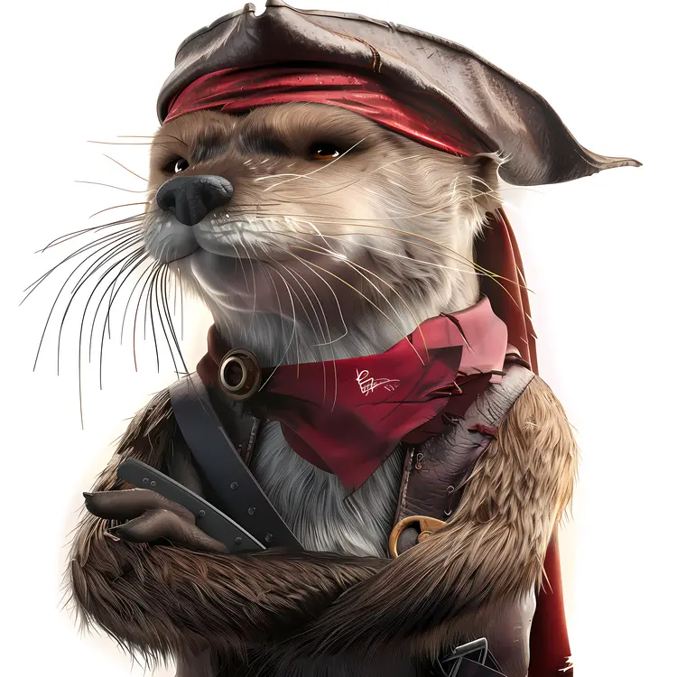 Confident Pirate Otter in Costume