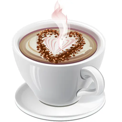 Cup of Coffee with Heart Design