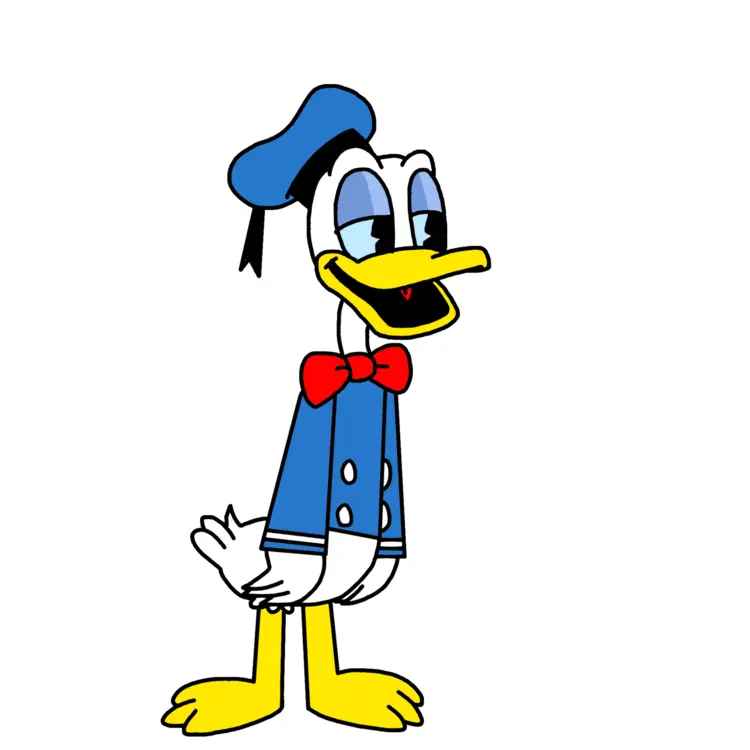 Cartoon Duck in Blue Outfit