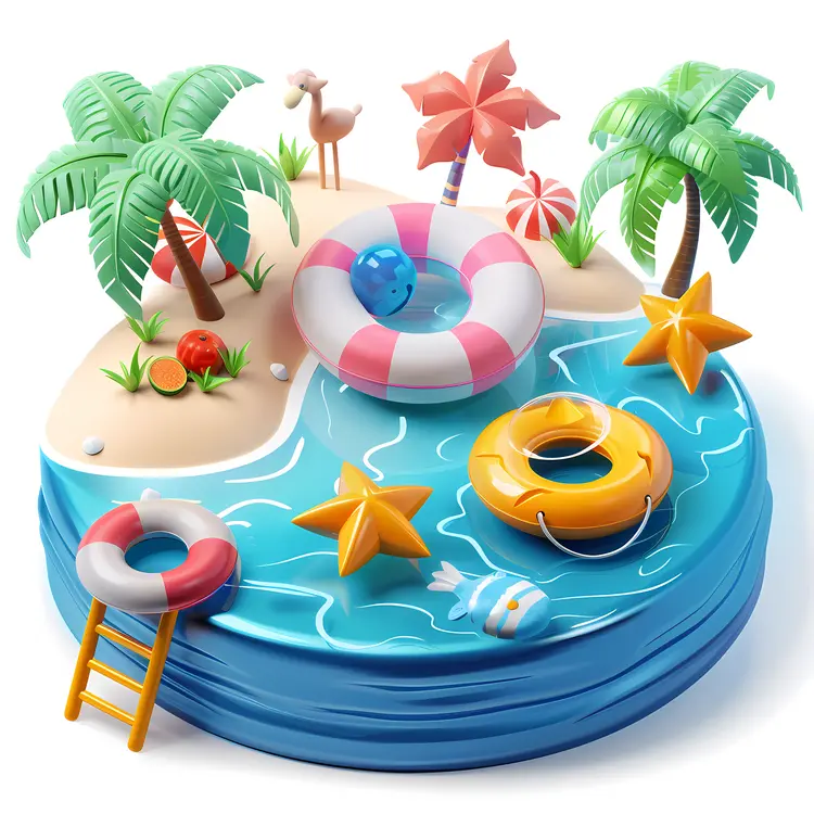Cute Inflatable Pool with Toys