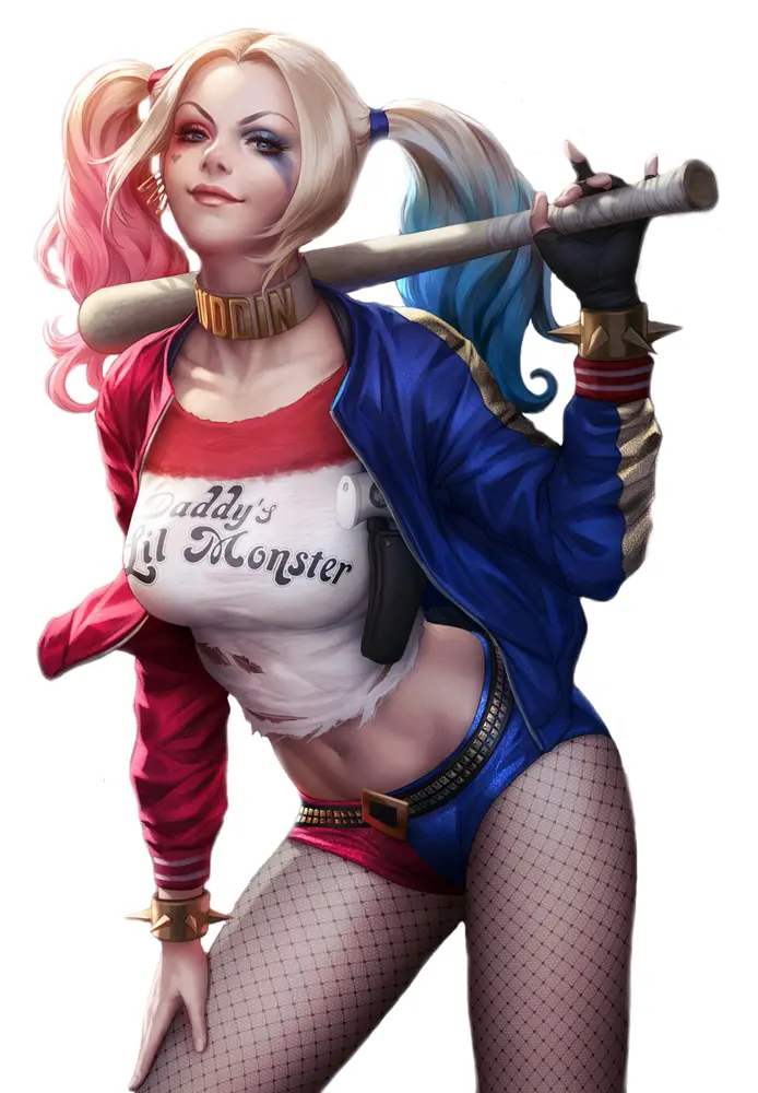 Harley Quinn with Bat in Costume