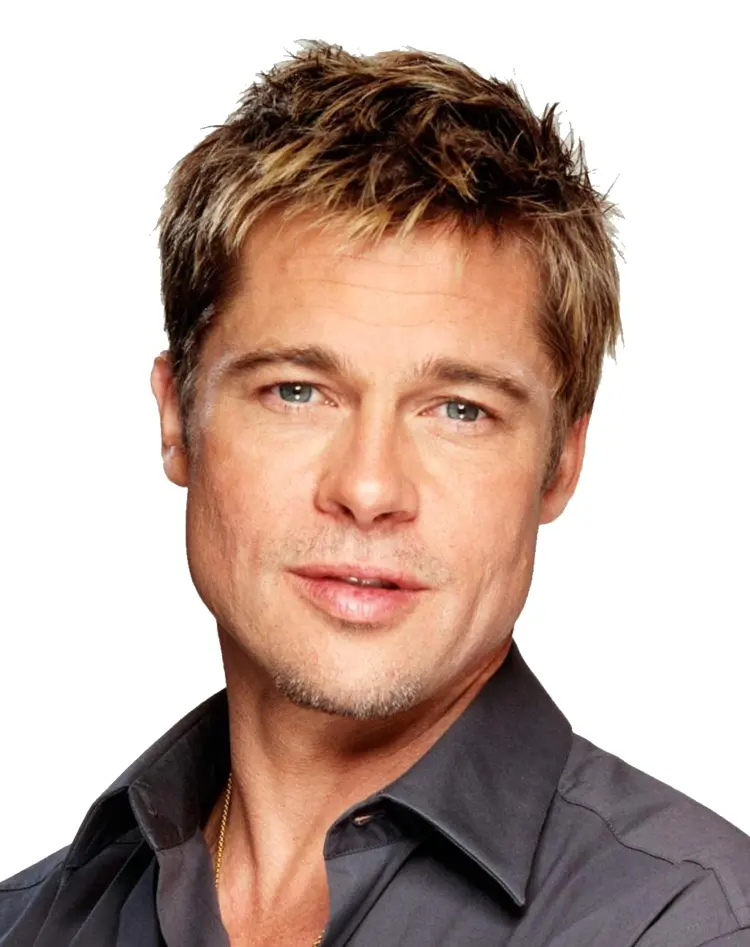Man with Styled Hair and Blue Eyes
