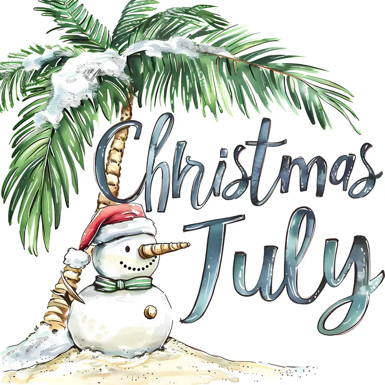 Christmas in July with Snowman and Palm Tree