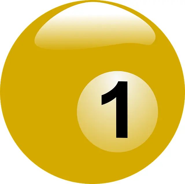 Yellow 1 Ball for Billiards Game