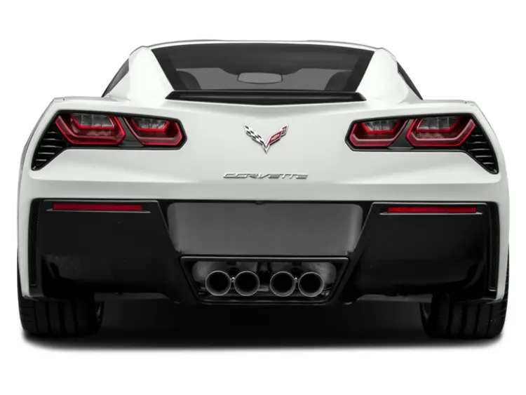 White Chevrolet Corvette Rear View