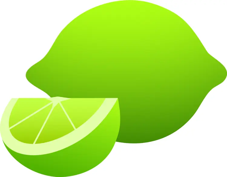 Whole and Sliced Lime Illustration
