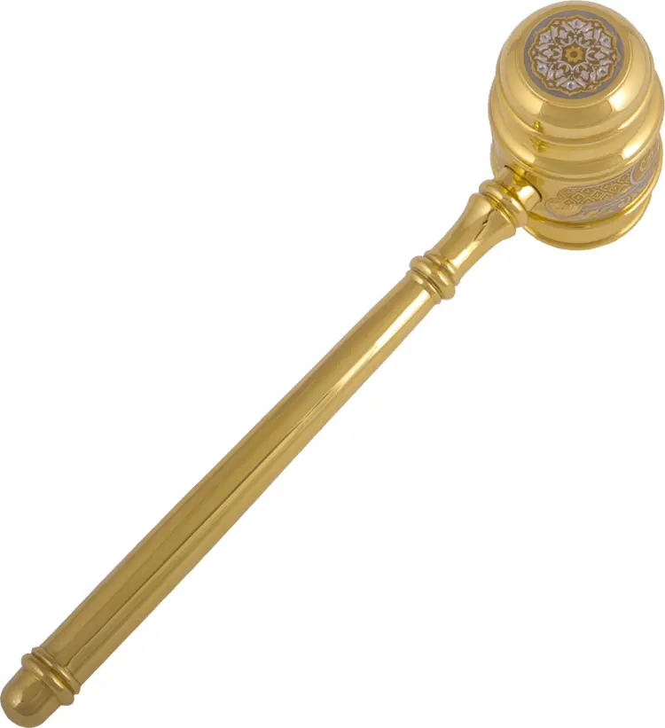 Elegant Golden Gavel for Ceremonial Use