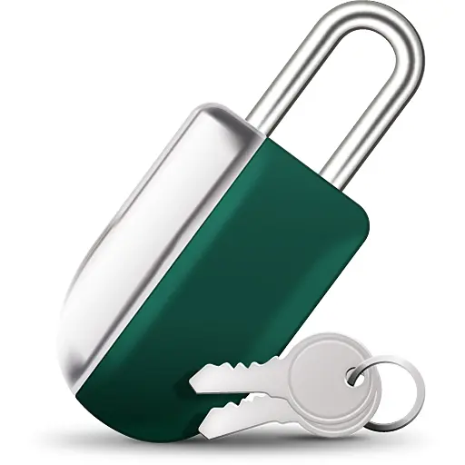 Green Padlock with Keys for Security