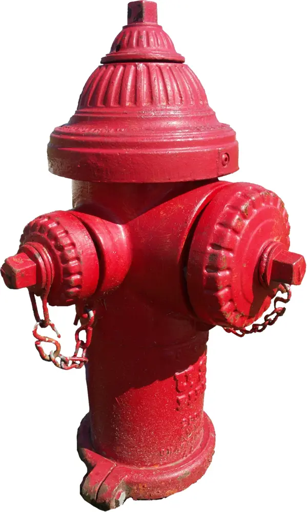 Red Fire Hydrant with Chains