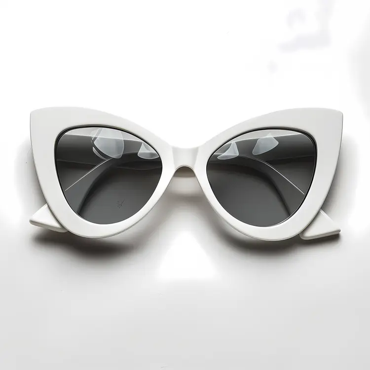 White Cat-Eye Sunglasses