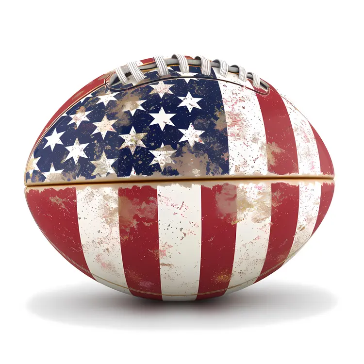Patriotic Football with American Flag Design