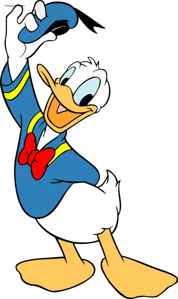 White Cartoon Duck in Blue Sailor Suit