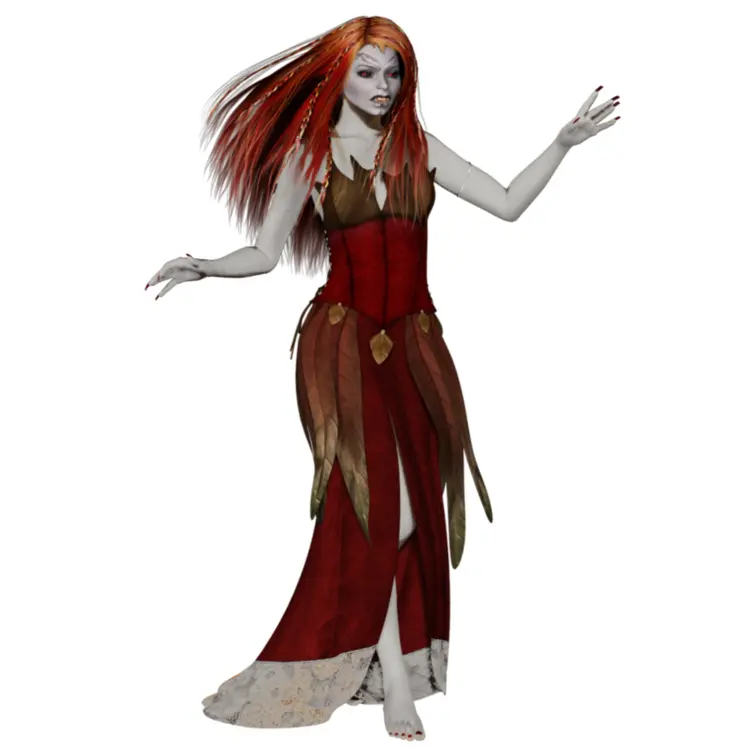 Vampire Woman in Red Dress