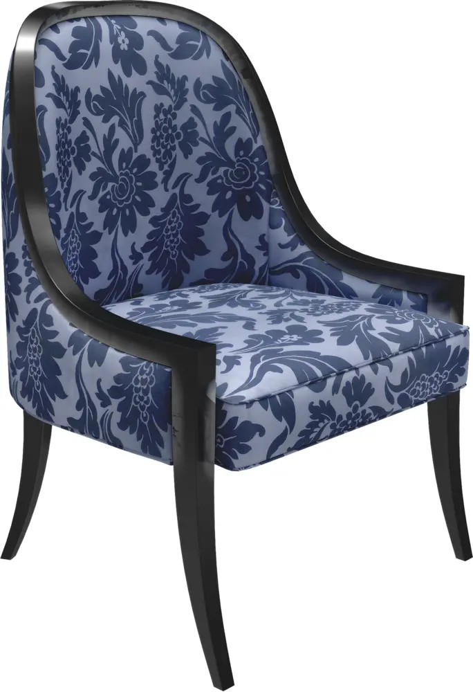 Blue Floral Armchair for Cozy Living Room