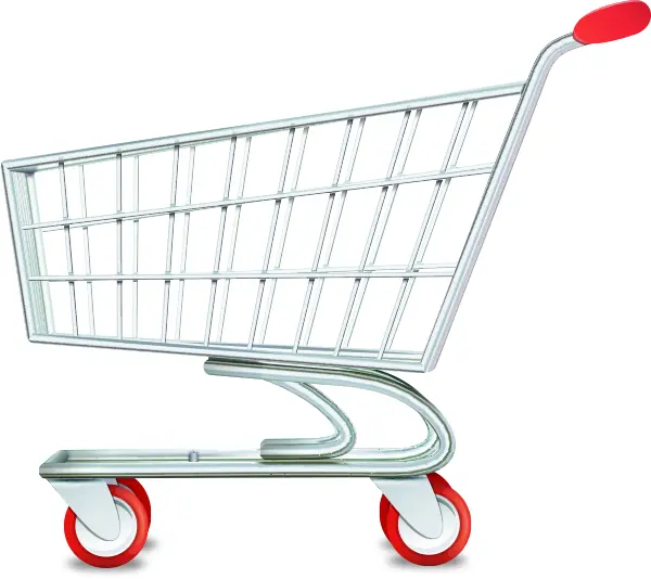 Shopping Cart with Red Wheels