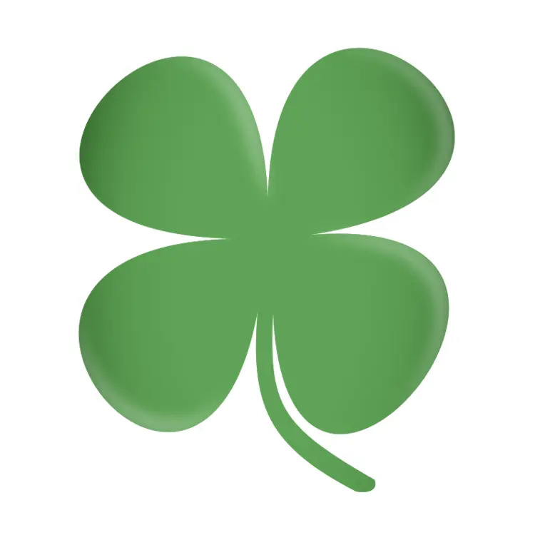 Green Four-Leaf Clover Symbol for St. Patrick's Day