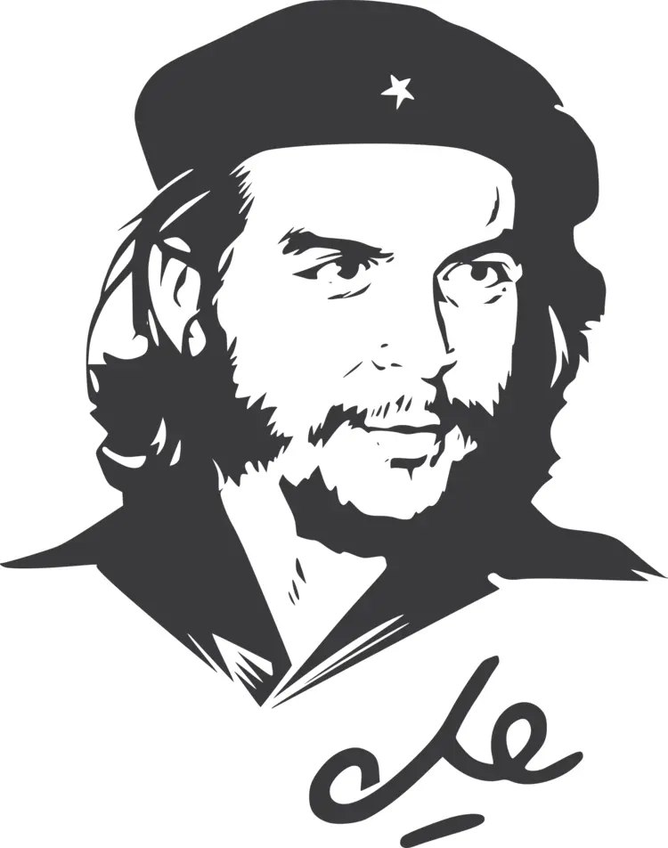 Iconic Black and White Portrait with Star Hat