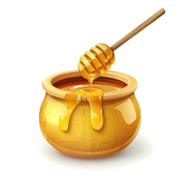 Honey Pot with Dipper Illustration