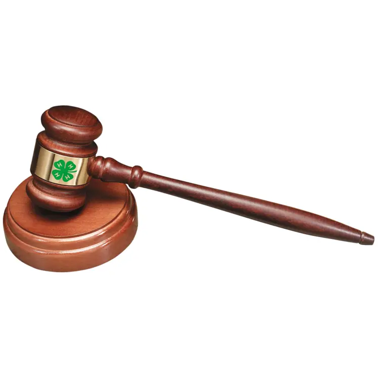 Brown Gavel with Clover Emblem