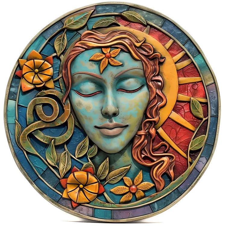 Colorful Mosaic Artistic Face