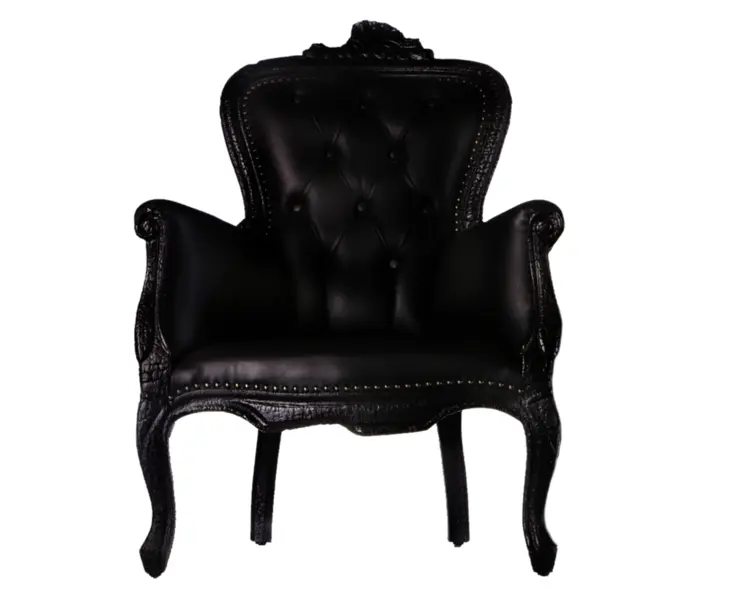 Vintage Black Leather Armchair