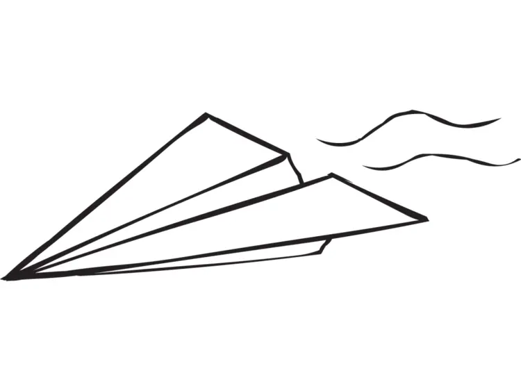Simple Paper Airplane Drawing